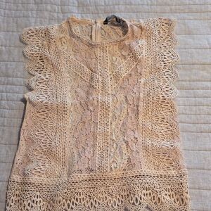 Zara Lace Tank Top in Cream